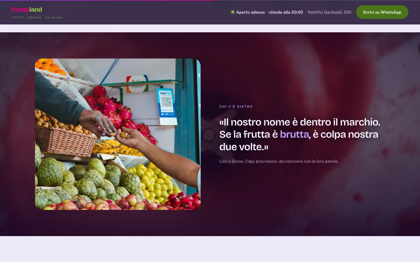 Aperto adesso — A metà.